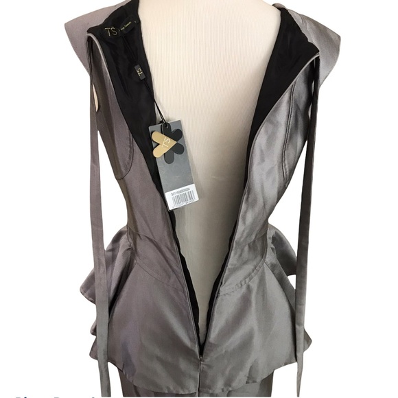 Silver metallic dress with peplum skirt - Picture 8 of 10